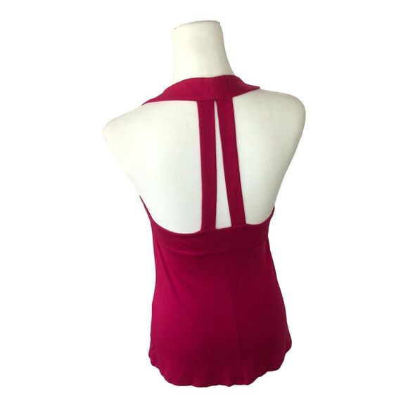 Trina Turk Sexy Fuschia Pink Deep V-Neck Halter Top with Open Back Size Medium - Picture 5 of 10